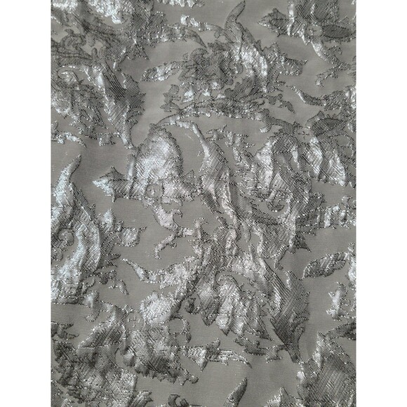 Lulus Can't Refuse White Silver Jacquard Ruffled Mini Party Holiday Dress small - Picture 7 of 8